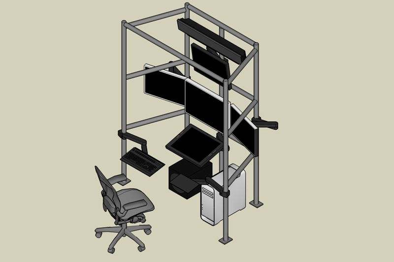Illustration for article titled Kickass Computer Rig Looks Like Death Star Combat Station